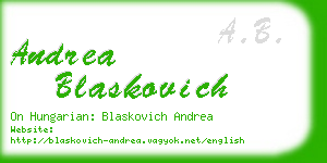 andrea blaskovich business card